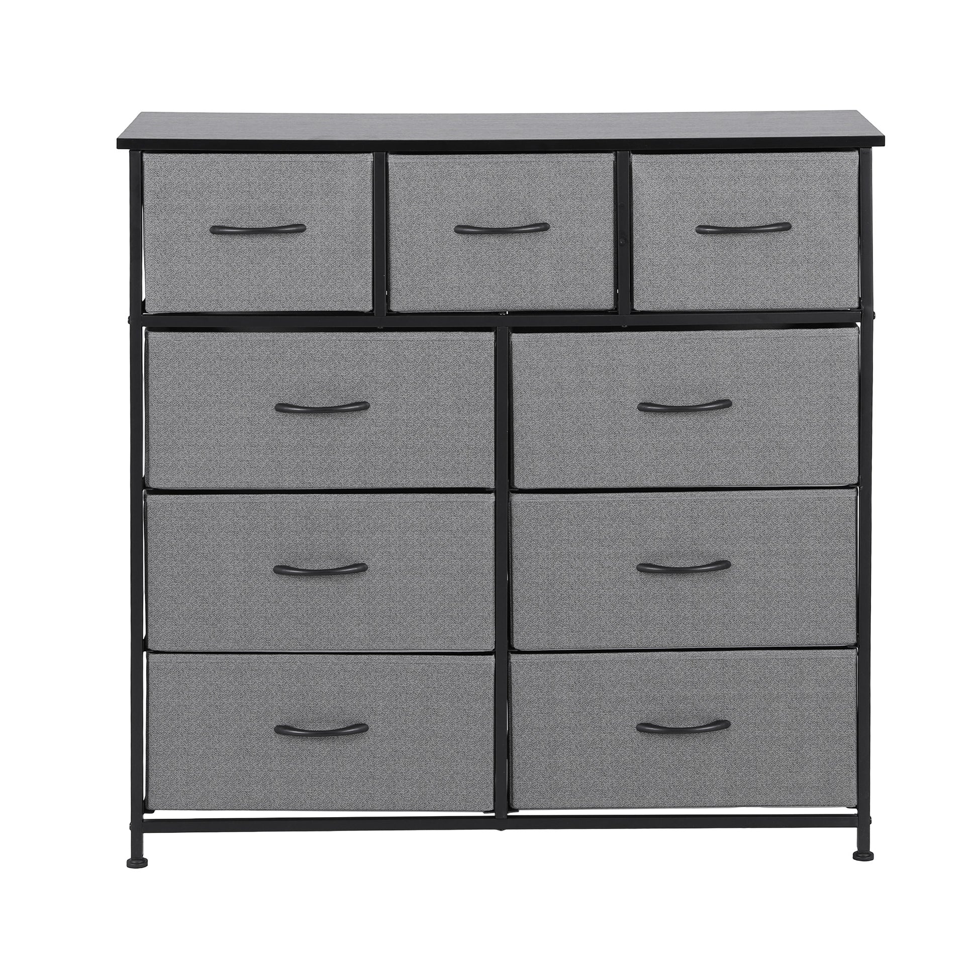 Artiss Chest of 9 Drawers Storage Dresser Tallboy Dark Grey - Image 4