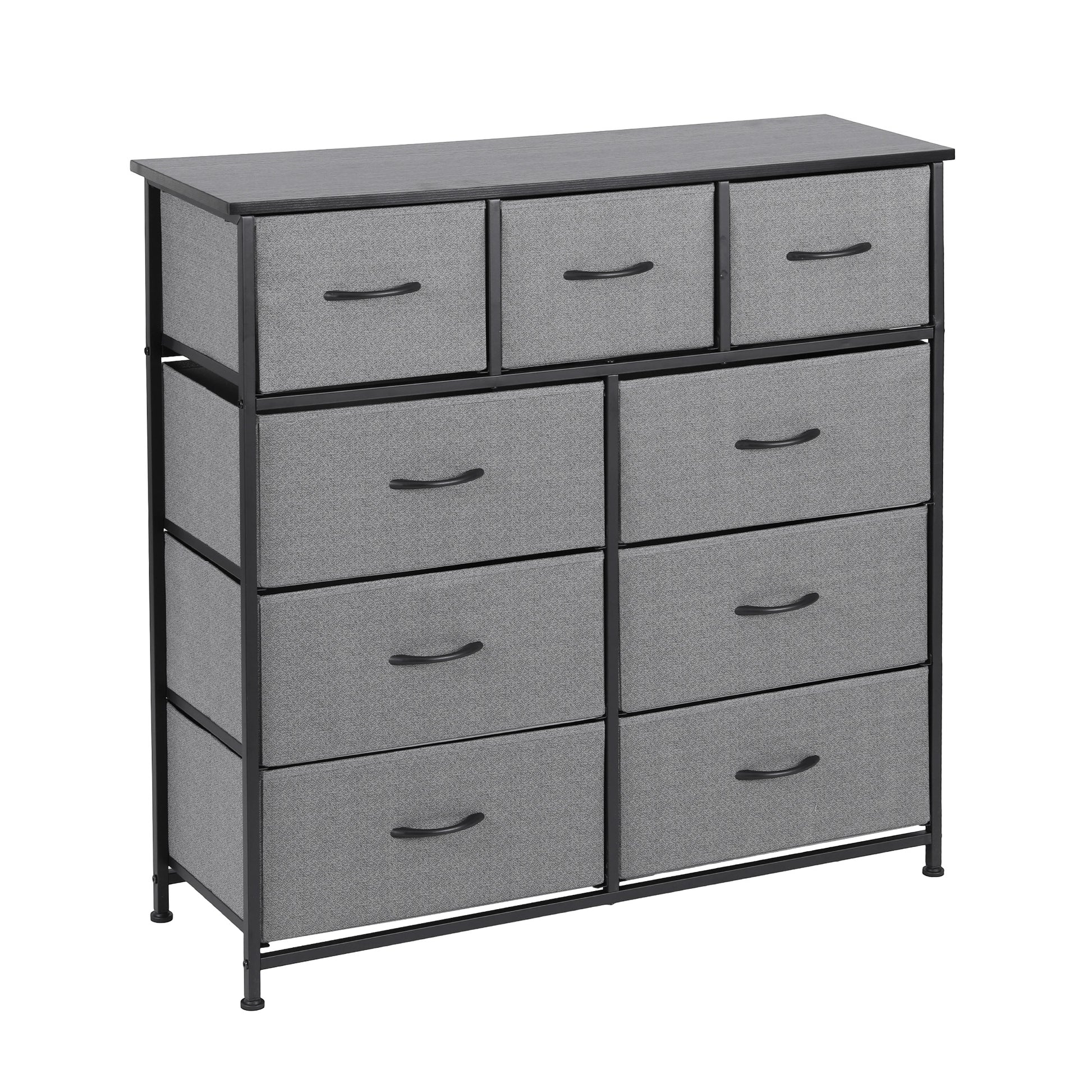 Artiss Chest of 9 Drawers Storage Dresser Tallboy Dark Grey - Image 8