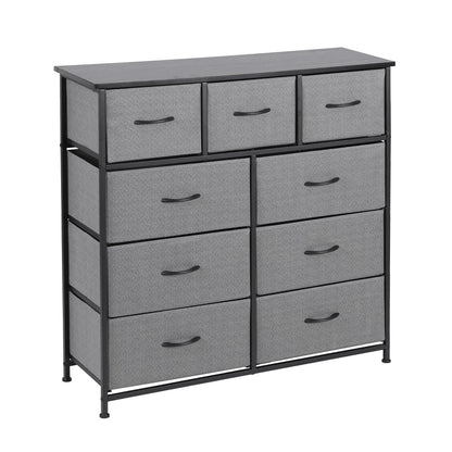 Artiss Chest of 9 Drawers Storage Dresser Tallboy Dark Grey - Image 8