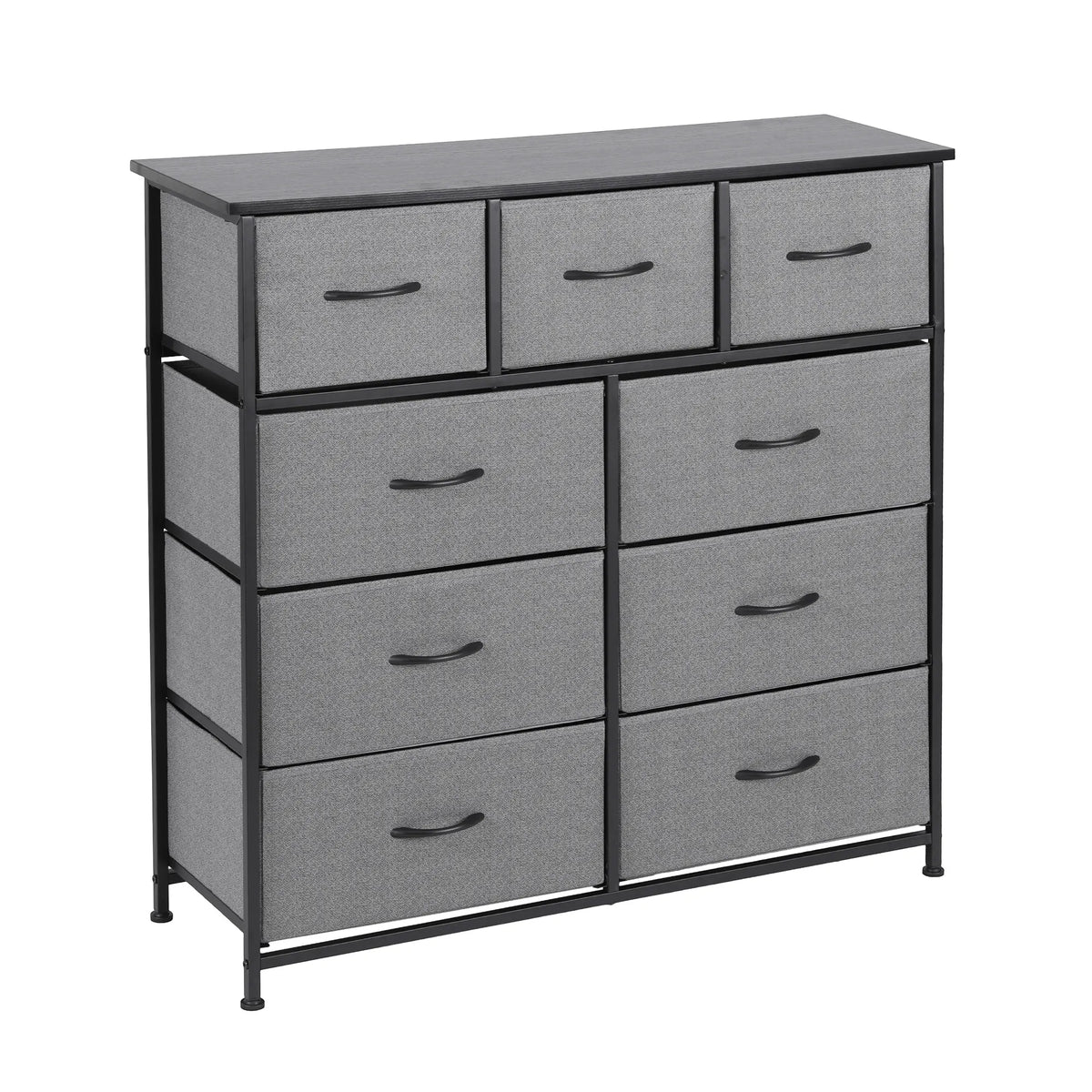 Artiss Chest of 9 Drawers Storage Dresser Tallboy Dark Grey - Image 8