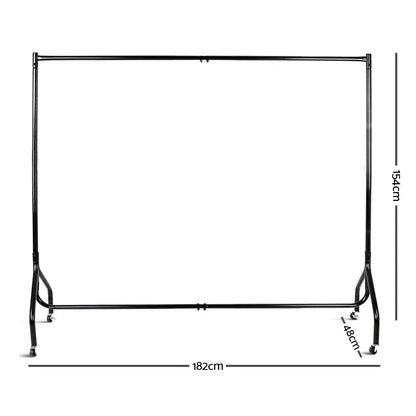 Artiss Clothes Rack Airer Coat Stand 6FT Rail Wheels - Image 2
