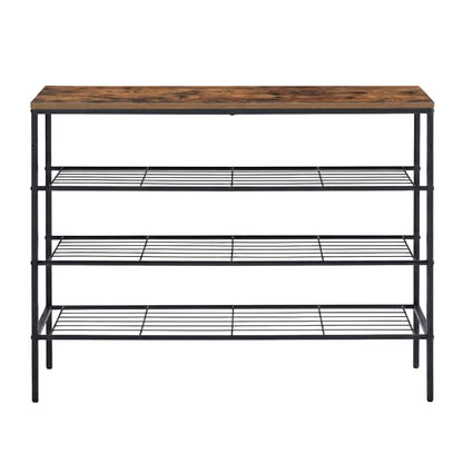 Artiss Shoe Rack 4 tier Storage Organiser Walnut - Image 4