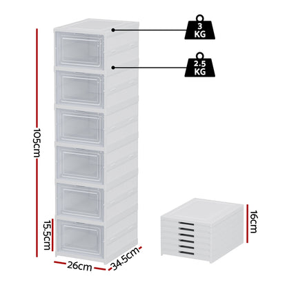 Artiss Foldable Shoe Rack Organizer 6 Tier Storage Shelf Hallway - Image 3
