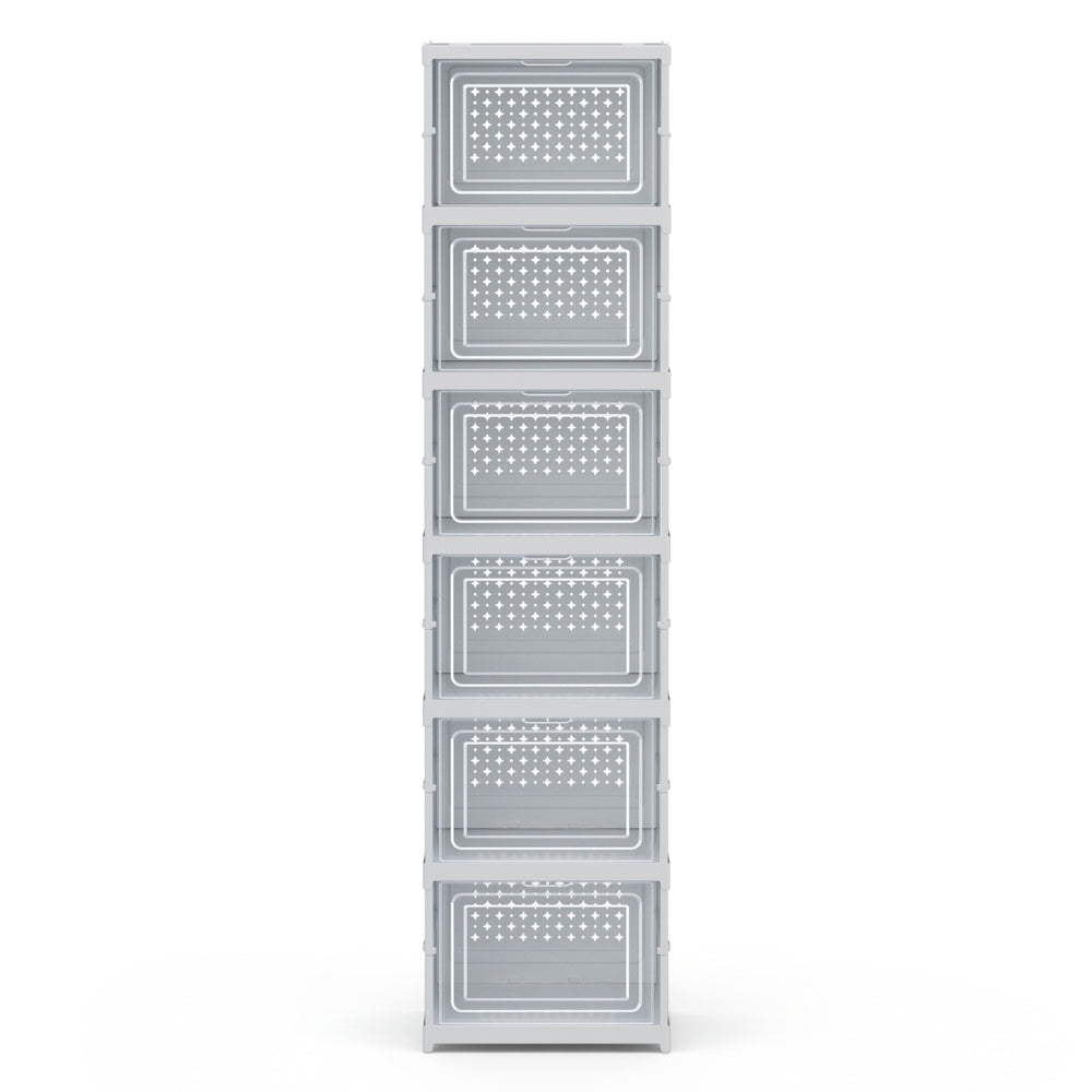 Artiss Foldable Shoe Rack Organizer 6 Tier Storage Shelf Hallway - Image 4