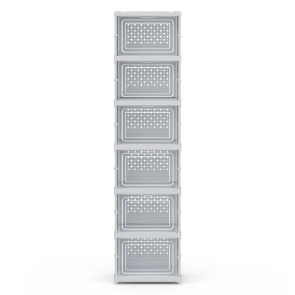 Artiss Foldable Shoe Rack Organizer 6 Tier Storage Shelf Hallway - Image 4
