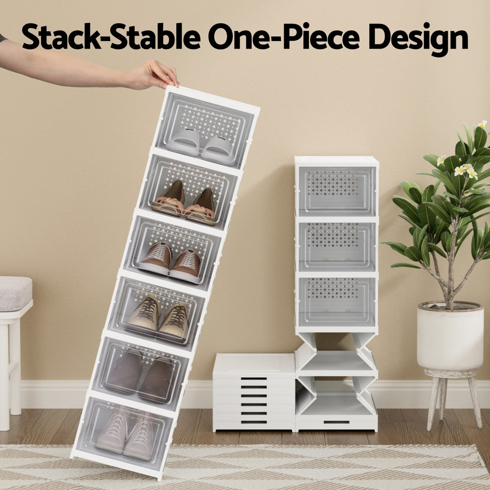 Artiss Foldable Shoe Rack Organizer 6 Tier Storage Shelf Hallway - Image 5