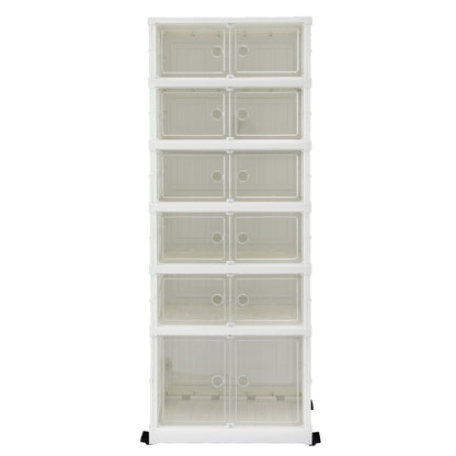Artiss Foldable Shoe Storage Box 6 Tier 12 Pairs Entryway - Image 4