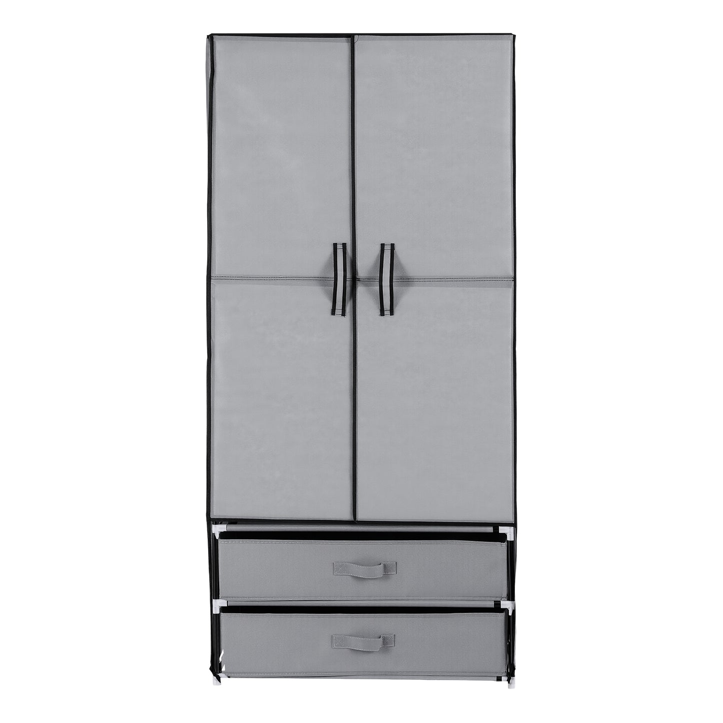Artiss Large Portable Clothes Closet Wardrobe with Magnetic Door Grey - Image 4