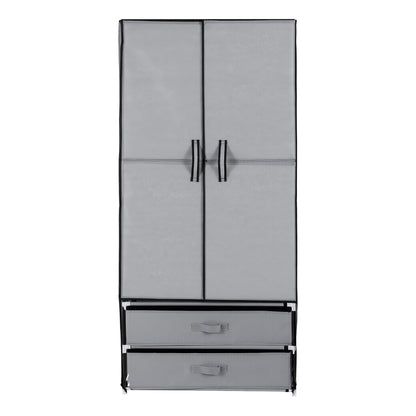 Artiss Large Portable Clothes Closet Wardrobe with Magnetic Door Grey - Image 4
