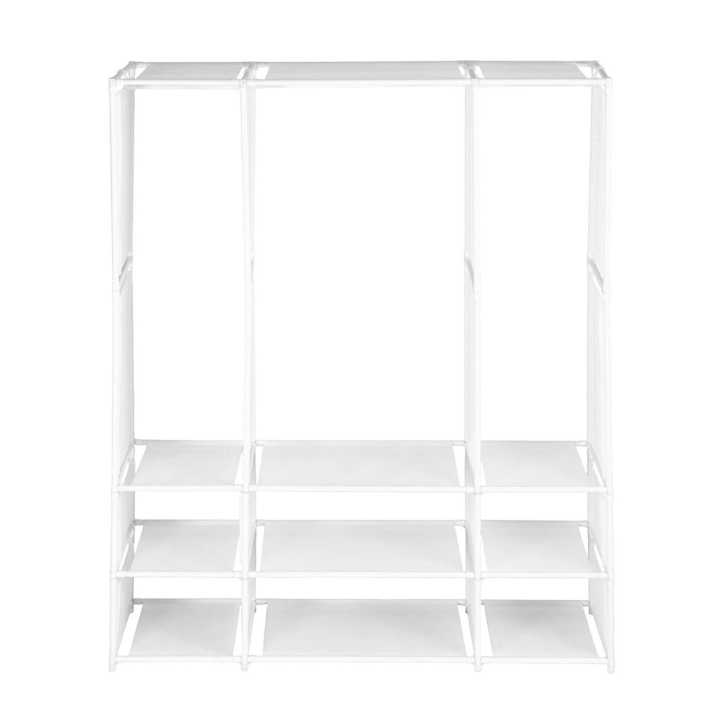 Artiss Large Portable Clothes Closet Wardrobe with Open Shelf White - Image 4