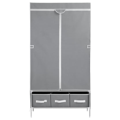 Artiss Large Portable Clothes Closet Wardrobe with Tiebacks Grey - Image 4