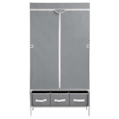 Artiss Large Portable Clothes Closet Wardrobe with Tiebacks Grey - Image 4