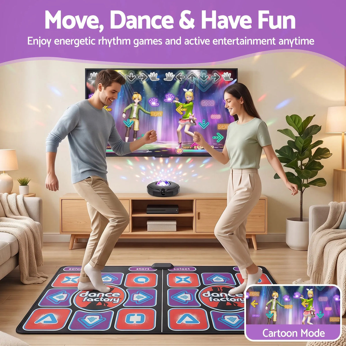 Keezi HDMI Dance Mat 2 Player for Kids & Adults with AR Camera Electronic Dance Pad - Image 5