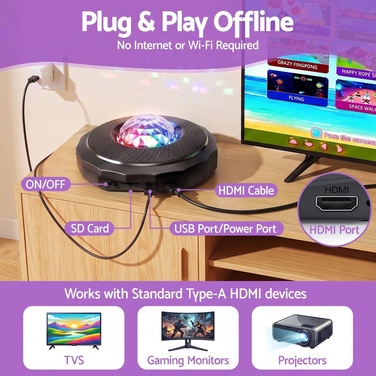 Keezi HDMI Dance Mat 2 Player for Kids & Adults with AR Camera Electronic Dance Pad - Image 9