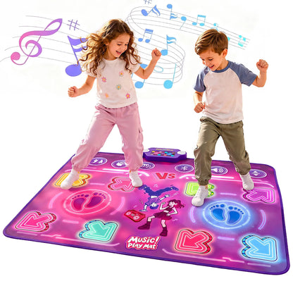 Keezi Double Player Dance Mat for Kid Rechargeable Electronic Dance Game Pad with Bluetooth, 4 Modes - Image 2