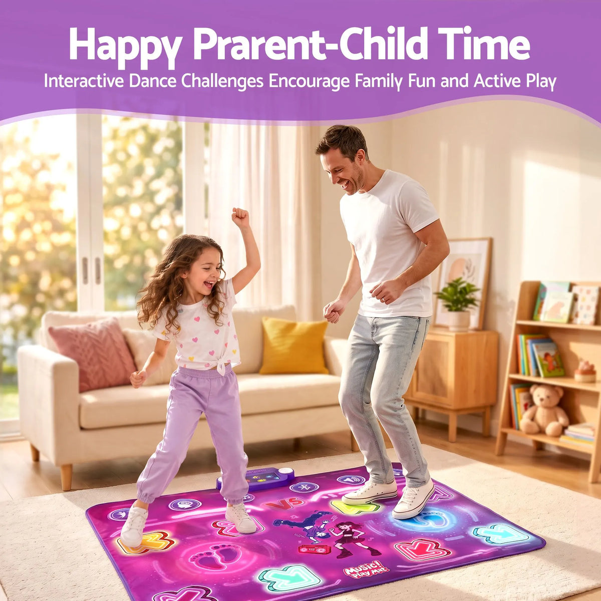 Keezi Double Player Dance Mat for Kid Rechargeable Electronic Dance Game Pad with Bluetooth, 4 Modes - Image 8