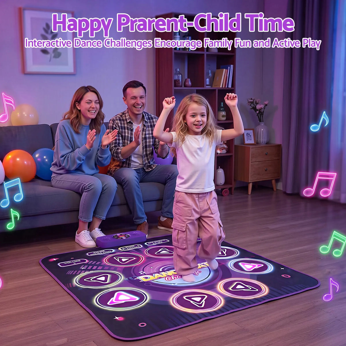 Keezi Dance Mat Toy for Kids Age 3-12 Electronic Dance Pad with Bluetooth 4 Game Modes Purple - Image 8