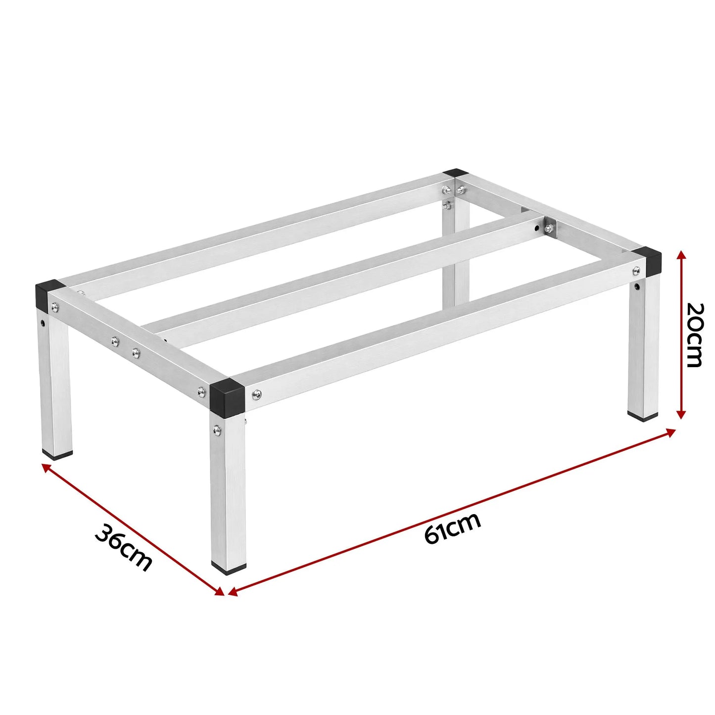 Giantz 61x36cm Aluminum Dunnage Rack Heavy Duty Kitchen Storage Platform - Image 2