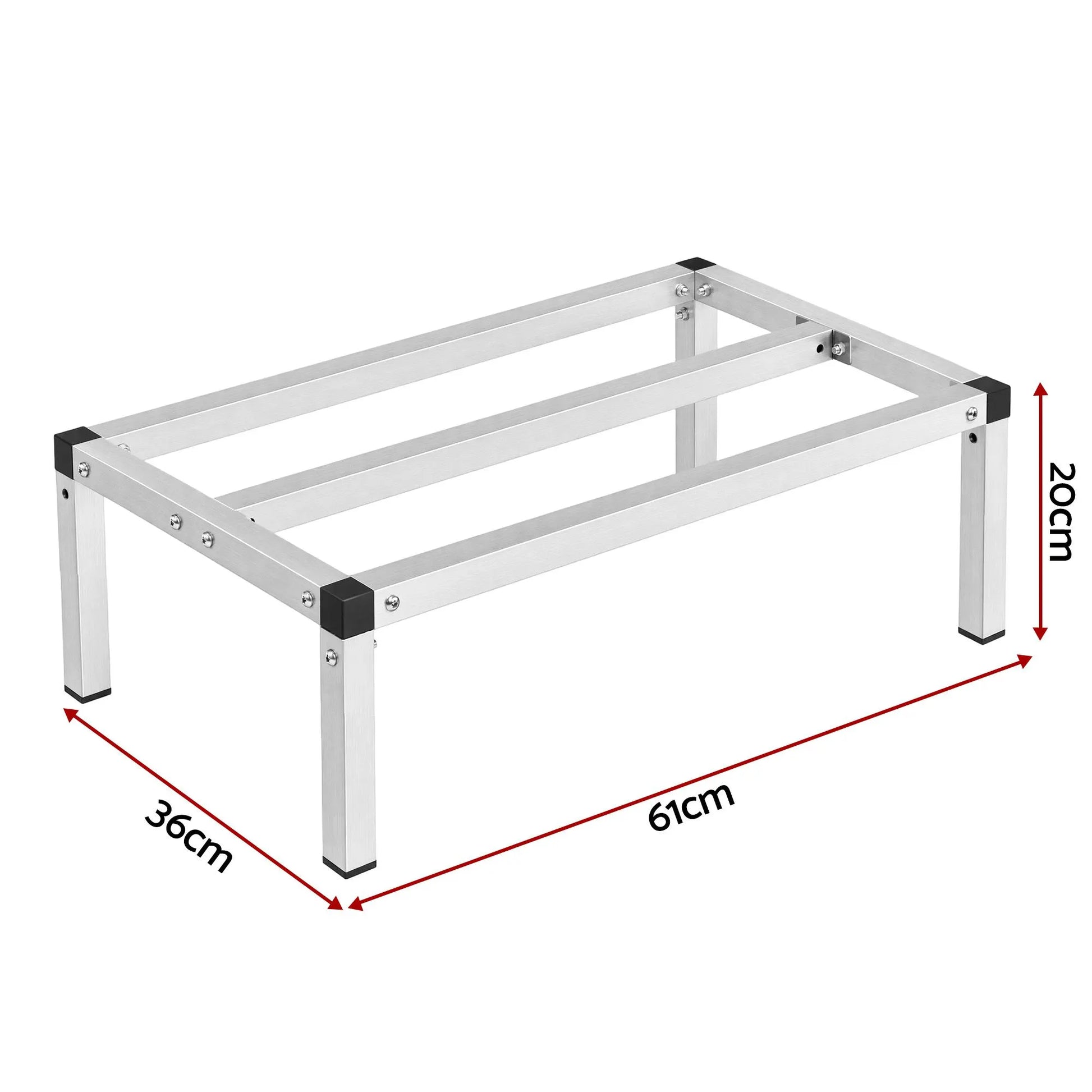 Giantz 61x36cm Aluminum Dunnage Rack Heavy Duty Kitchen Storage Platform - Image 2