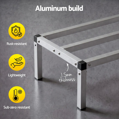 Giantz 61x36cm Aluminum Dunnage Rack Heavy Duty Kitchen Storage Platform - Image 4