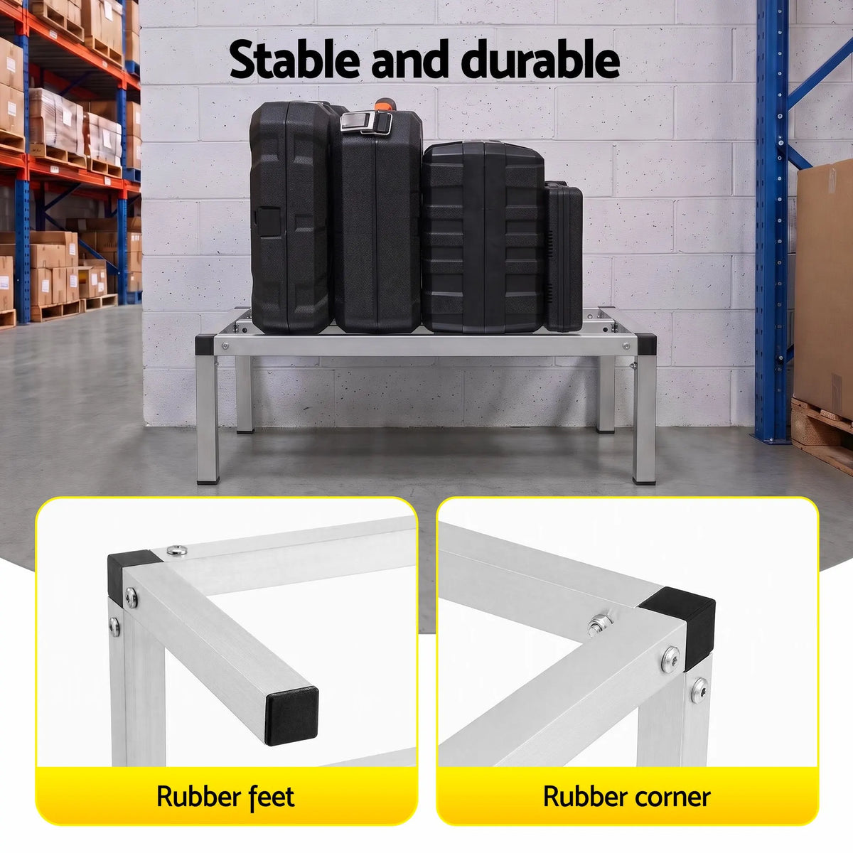 Giantz 61x36cm Aluminum Dunnage Rack Heavy Duty Kitchen Storage Platform - Image 6