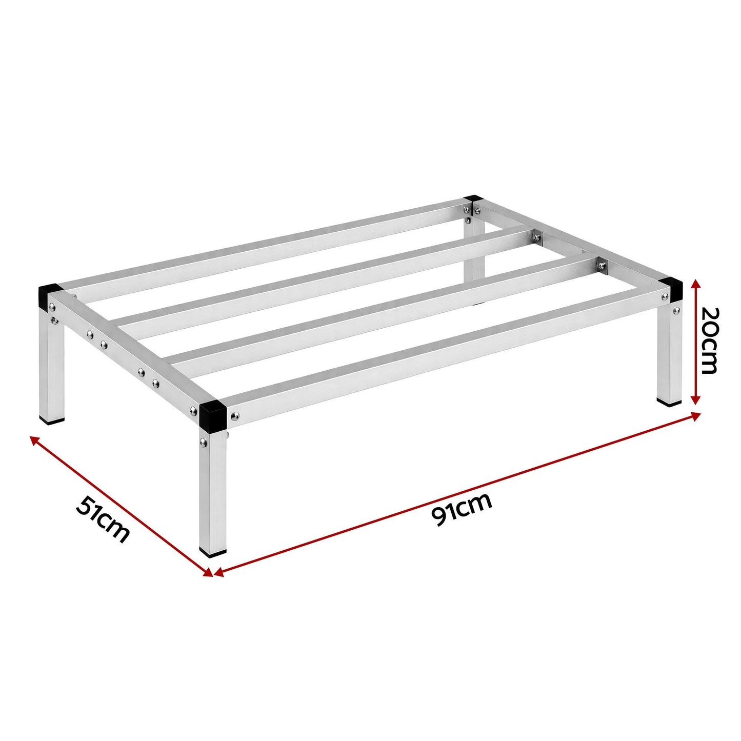 Giantz 91x51cm Aluminum Dunnage Rack Heavy Duty Kitchen Storage Platform - Image 2