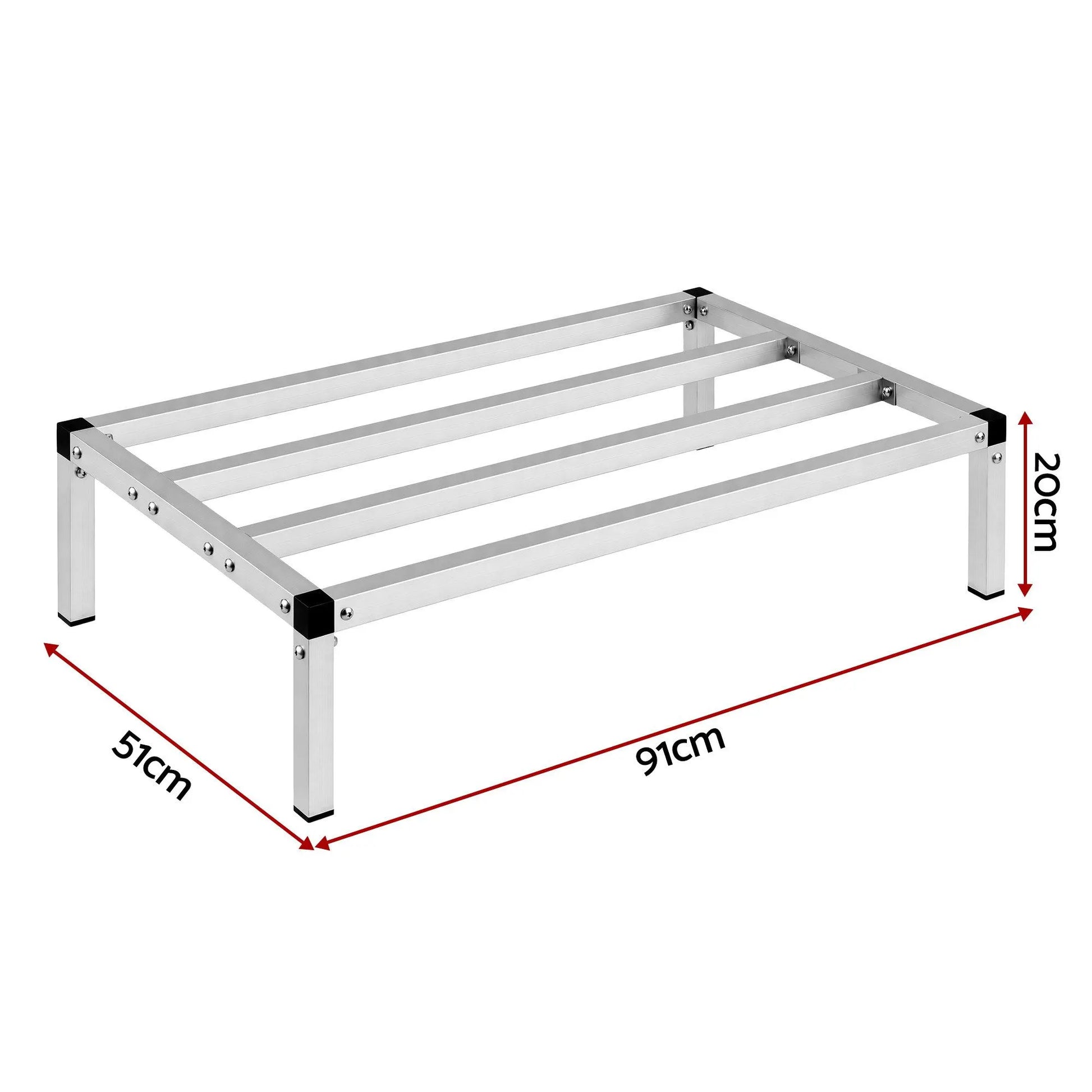 Giantz 91x51cm Aluminum Dunnage Rack Heavy Duty Kitchen Storage Platform - Image 2