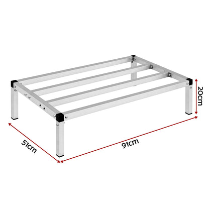 Giantz 91x51cm Aluminum Dunnage Rack Heavy Duty Kitchen Storage Platform - Image 2