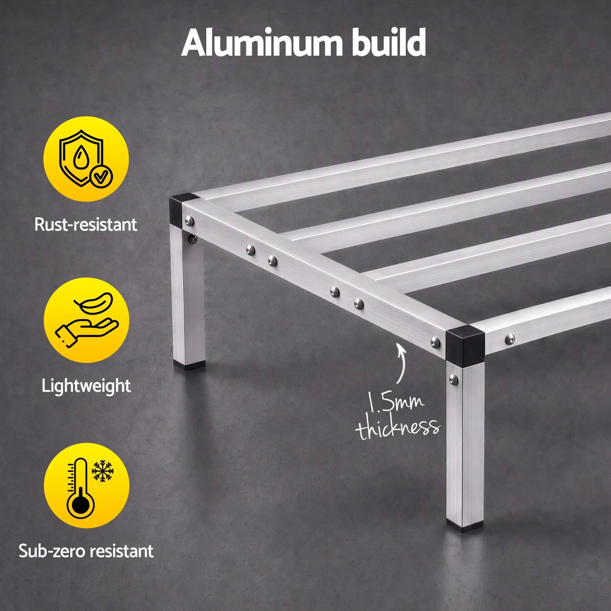 Giantz 91x51cm Aluminum Dunnage Rack Heavy Duty Kitchen Storage Platform - Image 4