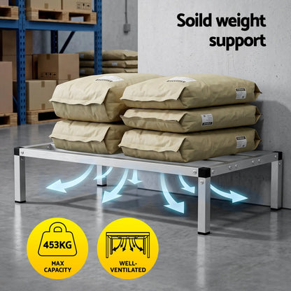 Giantz 91x51cm Aluminum Dunnage Rack Heavy Duty Kitchen Storage Platform - Image 5
