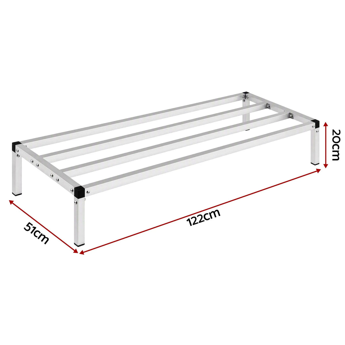 Giantz 122x51cm Aluminum Dunnage Rack Heavy Duty Kitchen Storage Platform - Image 2