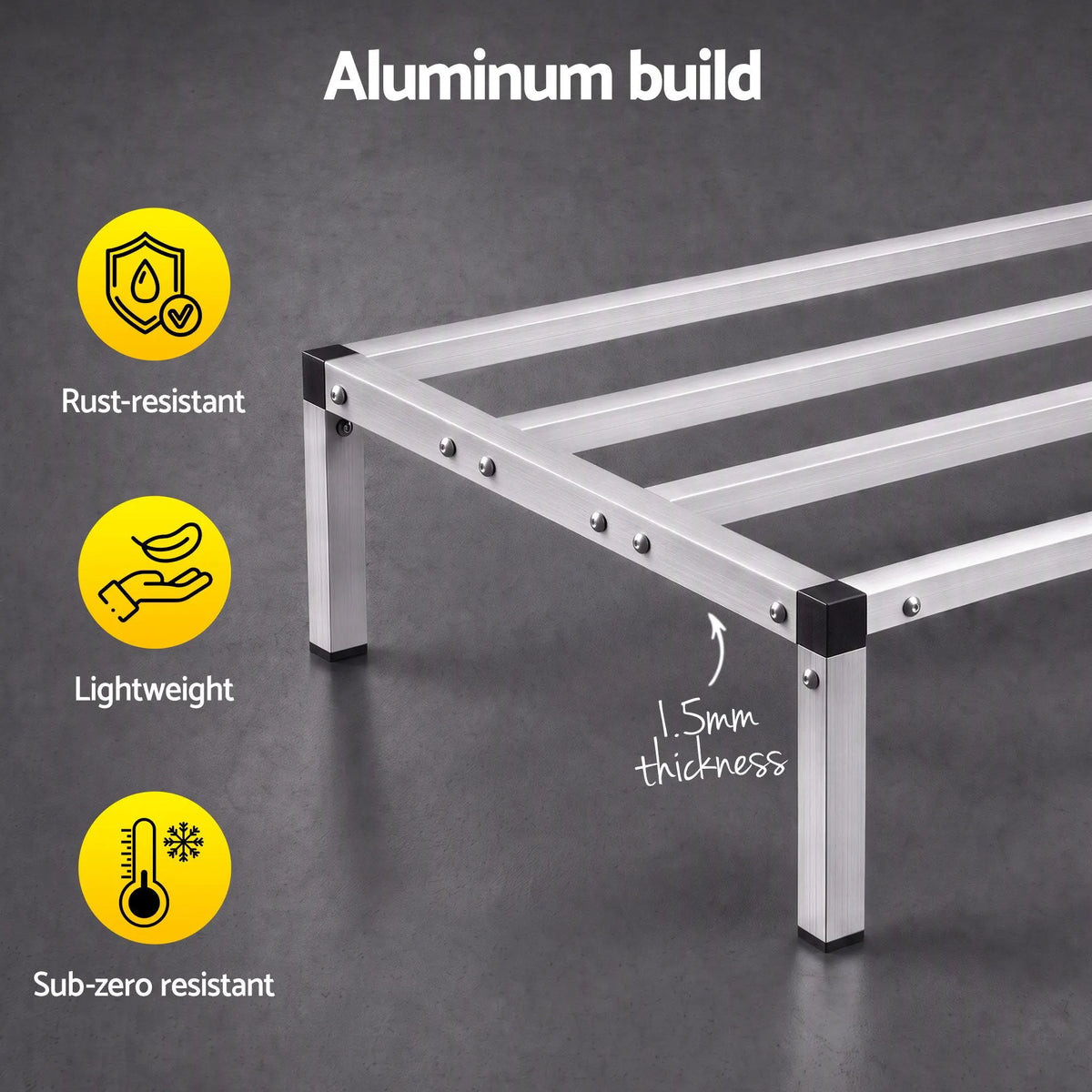 Giantz 122x51cm Aluminum Dunnage Rack Heavy Duty Kitchen Storage Platform - Image 4