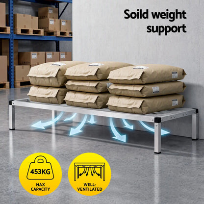 Giantz 122x51cm Aluminum Dunnage Rack Heavy Duty Kitchen Storage Platform - Image 5