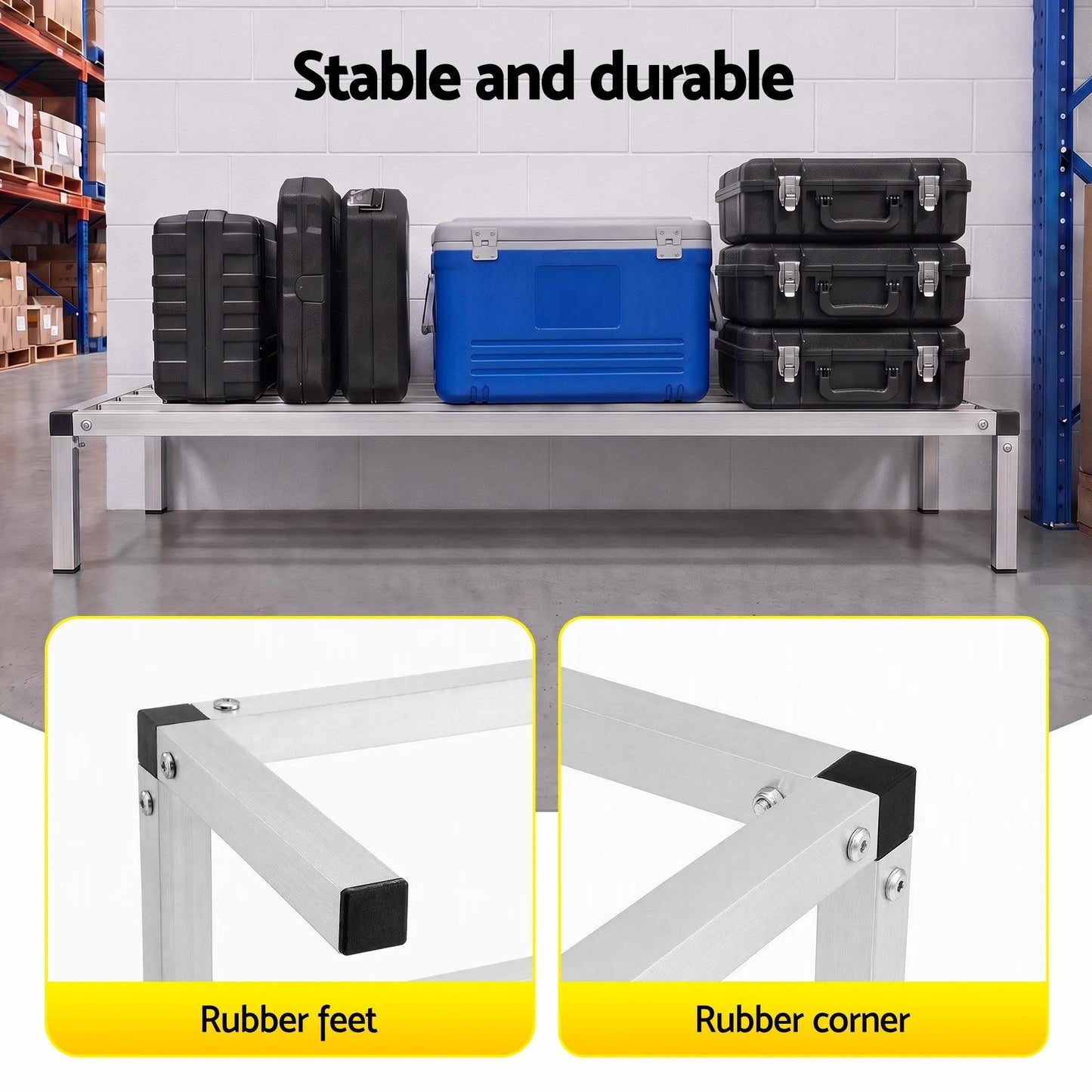 Giantz 122x51cm Aluminum Dunnage Rack Heavy Duty Kitchen Storage Platform - Image 6