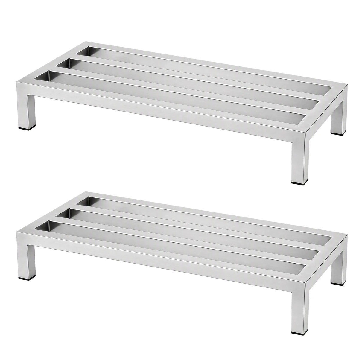 Giantz 60x35cm Dunnage Rack 2-Pack Stainless Steel Kitchen Floor Stand