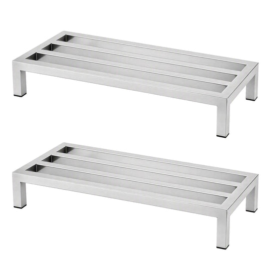 Giantz 60x25cm Dunnage Rack 2-Pack Stainless Steel Kitchen Floor Stand