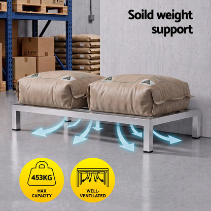 Giantz 60x35cm Dunnage Rack 2-Pack Stainless Steel Kitchen Floor Stand - Image 5