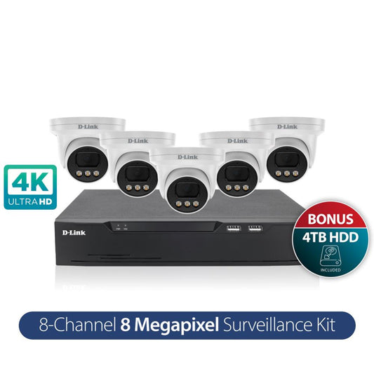 D-Link DCS-F4808E Vigilance 5 x 8MP Kit - Surveillance - IP Recorders