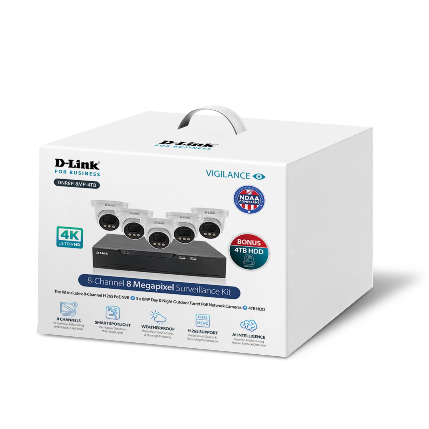 D-Link DCS-F4808E Vigilance 5 x 8MP Kit - Surveillance - IP Recorders - Image 9