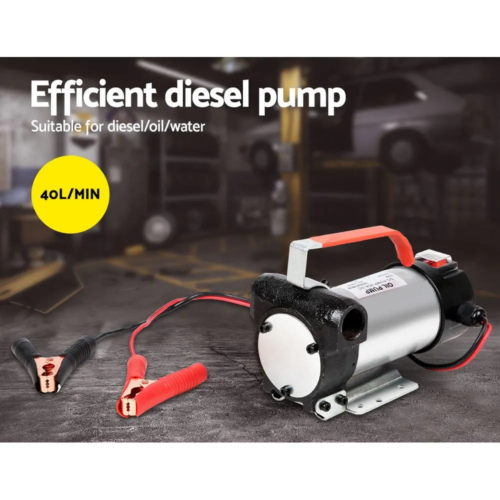 Giantz 12V Diesel Transfer Pump Extractor Oil Fuel Electric Bowser Auto Display - Image 3