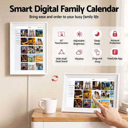Artiss 10" Digital Calendar Planner Smart Photo Frame Family Chore Chart & Sync - Image 2