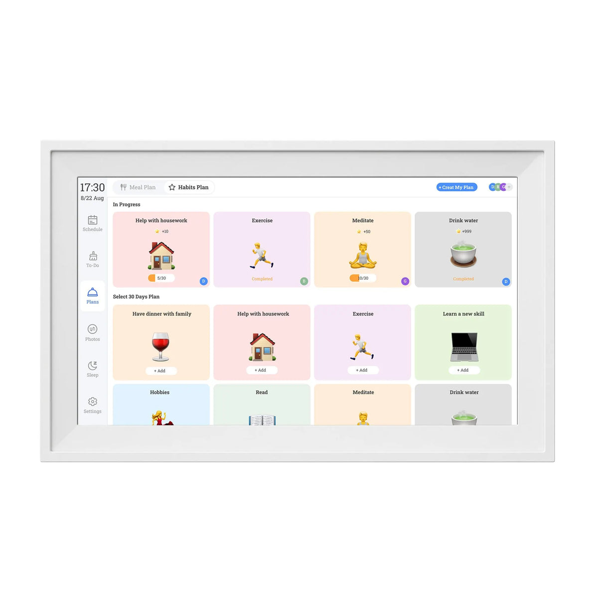 Artiss 15.6" Digital Calendar Planner Smart Photo Frame Family Chore Chart & Sync - Image 8