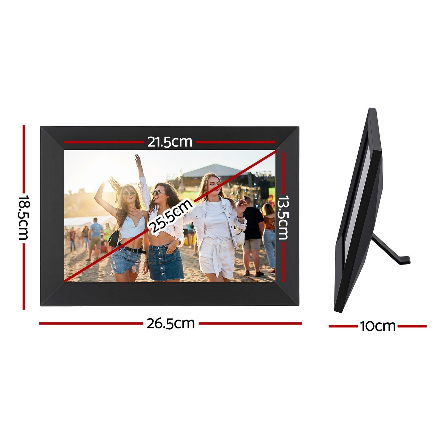 Artiss Digital Photo Frame 10.1 Inch WIFI Touch-Screen Picture Video Player 32G - Image 2