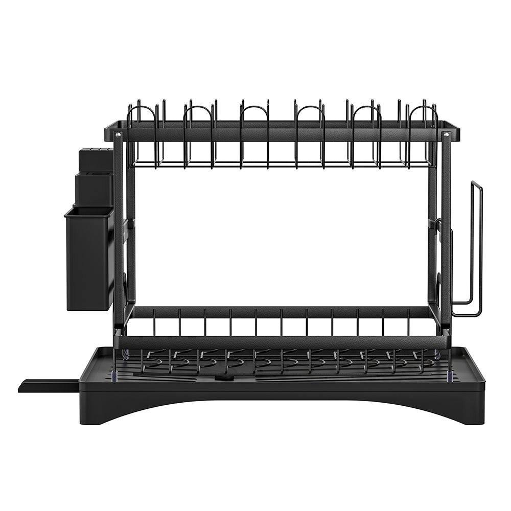 Cefito Dish Rack Expandable Drying Drainer Cutlery Holder Tray Kitchen 2 Tiers - Image 3