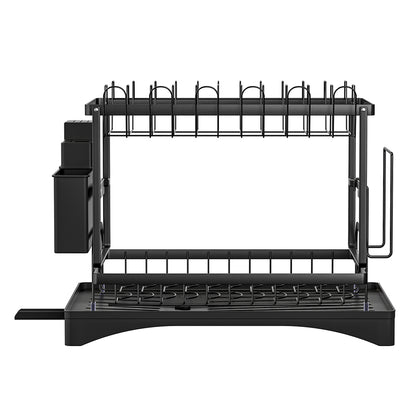 Cefito Dish Rack Expandable Drying Drainer Cutlery Holder Tray Kitchen 2 Tiers - Image 3