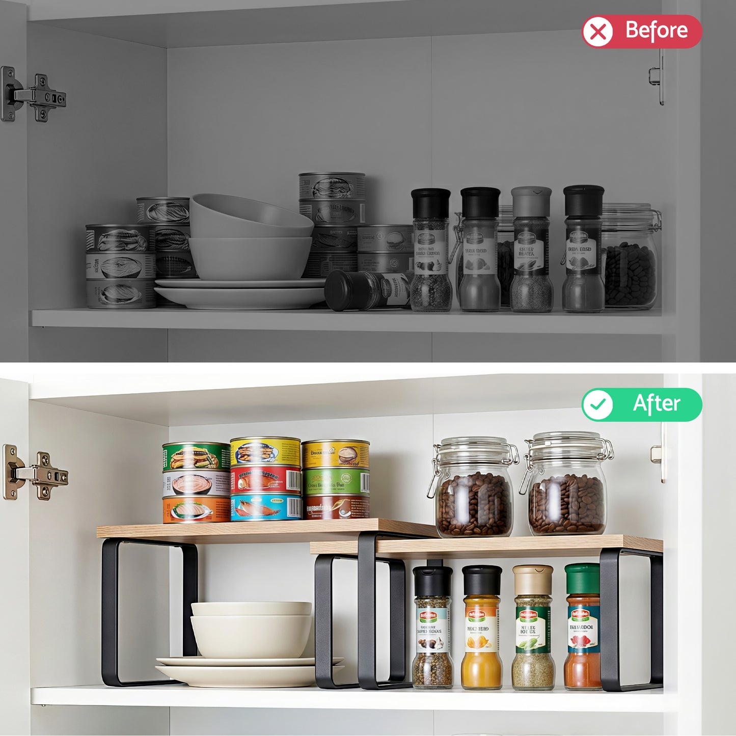 Cefito Kitchen Storage Shelves Rack Cupboard Cabinet Organiser Set of 2 - Image 6
