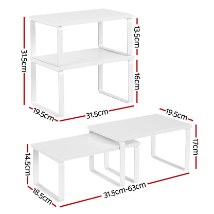 Cefito Kitchen Storage Shelves Rack Cupboard Cabinet Organiser Set of 2 - Image 2