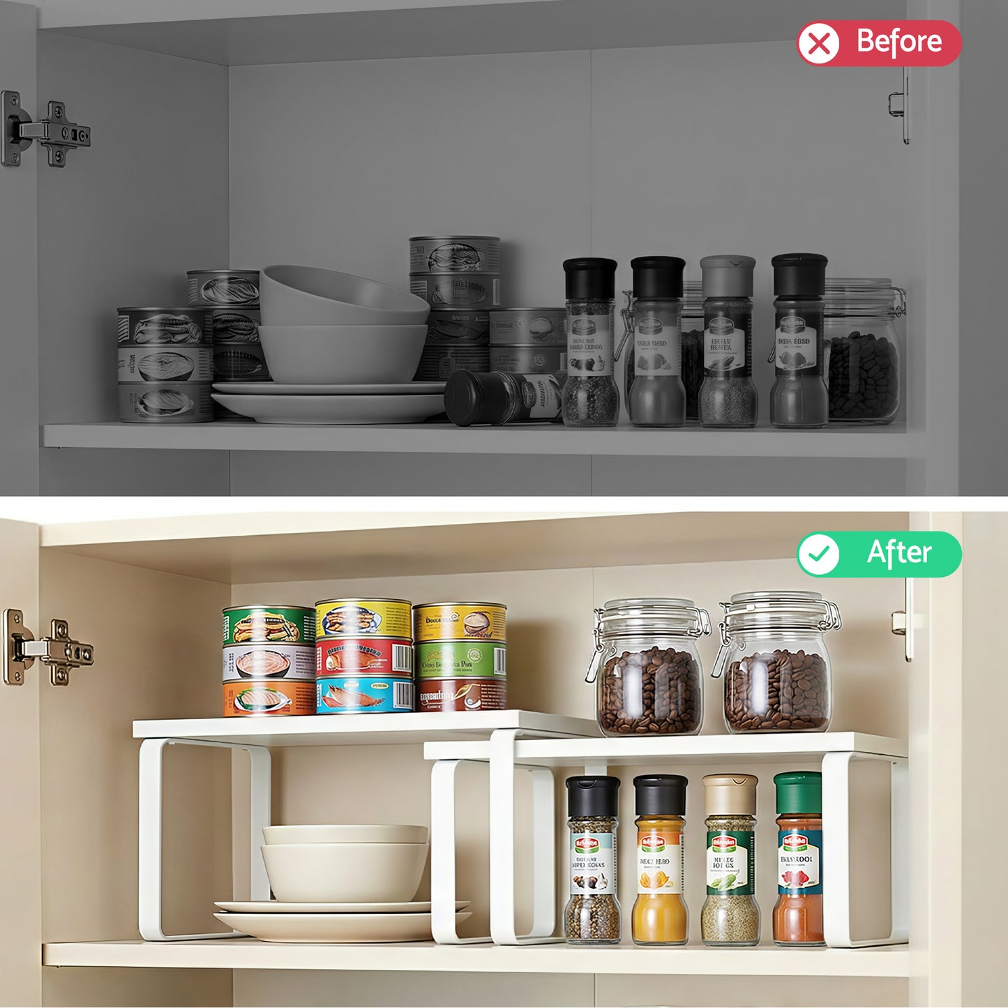 Cefito Kitchen Storage Shelves Rack Cupboard Cabinet Organiser Set of 2 - Image 6