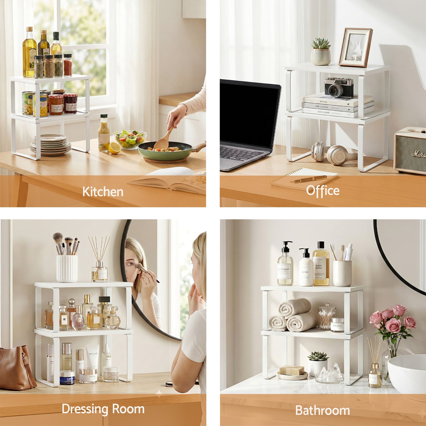 Cefito Kitchen Storage Shelves Rack Cupboard Cabinet Organiser Set of 2 - Image 7