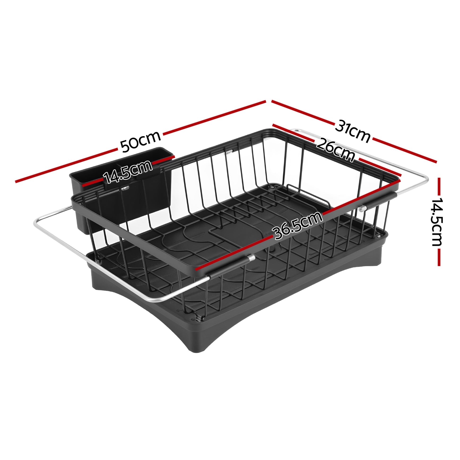 Cefito Dish Drying Rack for Kitchen Storage Organisation Kitchen Sink Organiser Dish Drainer - Image 2
